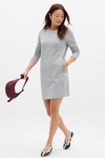 Athleta Long Sleeve Sweater Mini Dress Gray Lyocell Size Medium Yoga Athleisure
