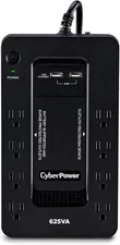 CyberPower 625VA UPS Battery Backup & Surge Protector, 8 Outlets + USB – Fast