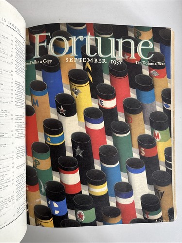 Vtg FORTUNE Magazine July - December 1937 BOUND BOOK 6 Issues Ads Art Vol XVI - Foto 4 di 13