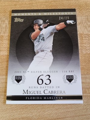 2007 Topps Moments & Milestones Black /29 Miguel Cabrera #110-63 Marlins $$$