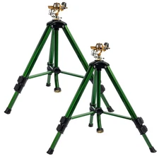 Hourleey Impact Sprinkler on Tripod Base, 2 Pack Heavy Duty Sprinklers for La...