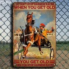 Vintage Horse Racing Poster Trotter Tin Metal Signs Home Décor 8x12