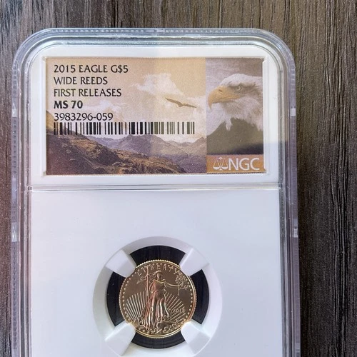 2015 Gold Eagle 1/10 oz NGC MS 70 WIDE REEDS  FR #059