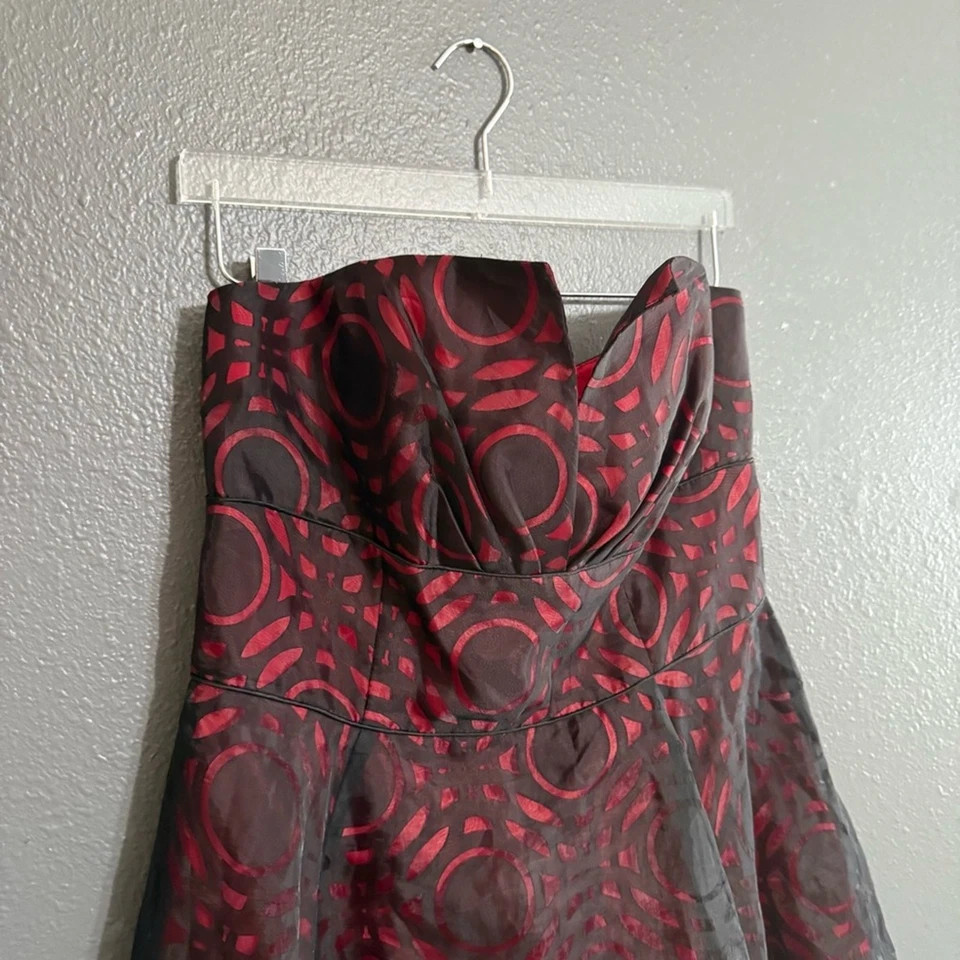 Nicole Miller Y2K Abstract Strapless Dress Size 16 - Image 2 of 4