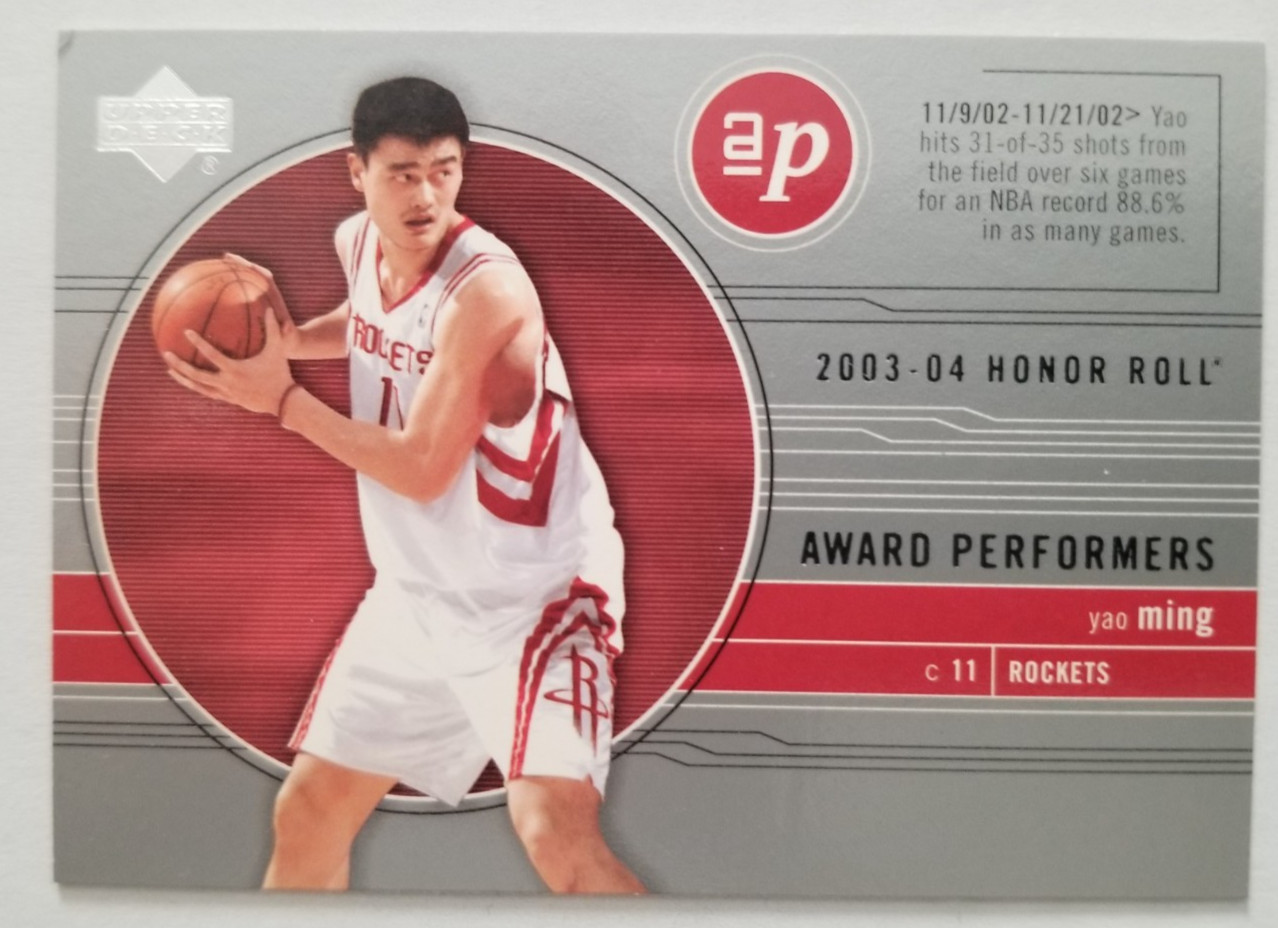 2003-04 Upper Deck Yao Ming #AP3 Honor Roll Award Performers NBA Houston Rockets