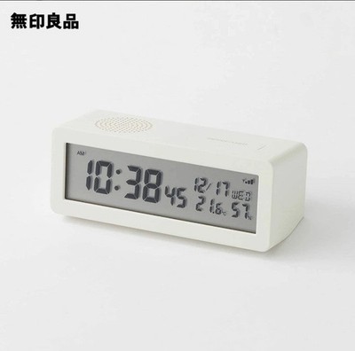 MUJI Japan Digital Radio Clock Alarm Clock White MJ-RDCLA