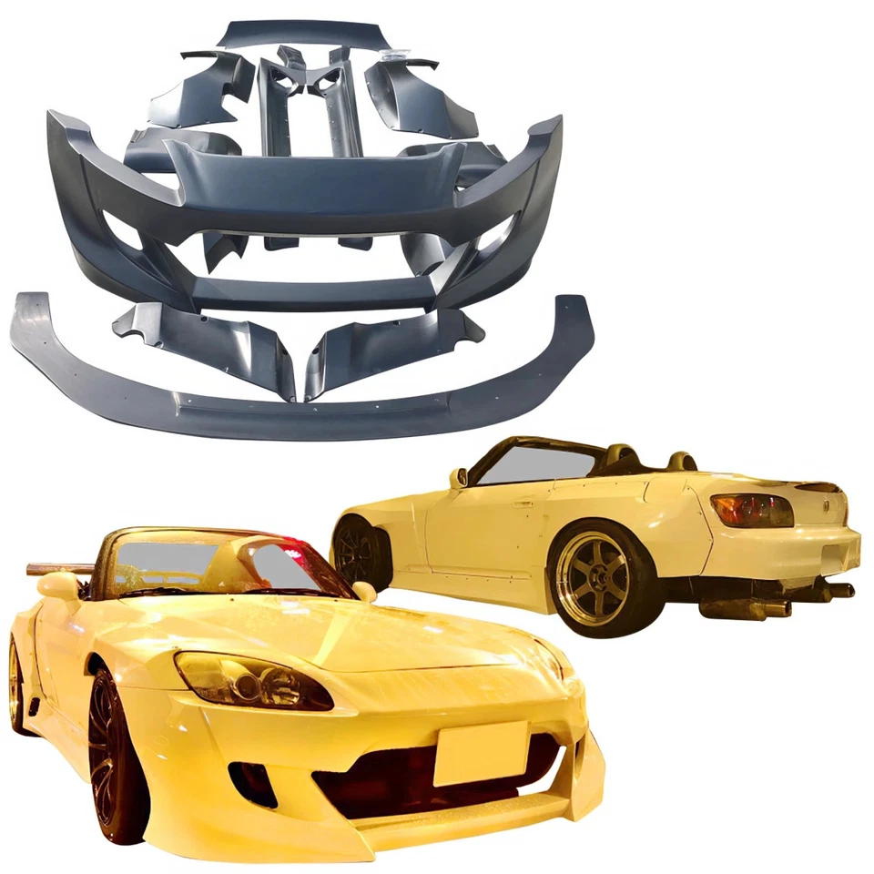 VSaero FRP TKYO Wide Body Kit w Wing AP1 for S2000 Honda 00-09 vsaeropart_10874 Foto 3 de 4