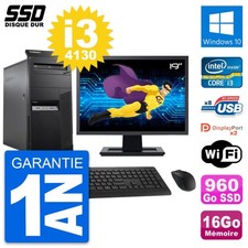 PC Tour Lenovo M83 Ecran 19" Intel i3-4130 RAM 16Go SSD 960Go Windows 10 Wifi