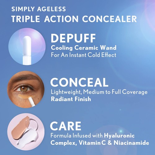 COVERGIRL Simply Ageless Triple Action Concealer, Classic Ivory, Pack of 1 - Picture 5 of 7