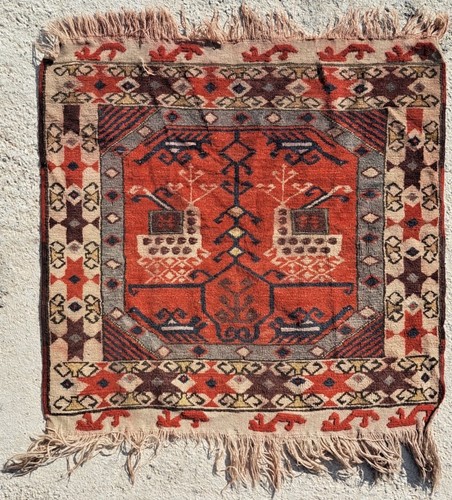 Handmade Izmir Yörük Tribal Wool Rug Sahsevan Copy - 98 cm x 100 cm