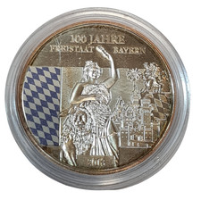 SILBERMEDAILLE 100 JAHRE FREISTAAT BAYERN 1918 - 2018 SILBER