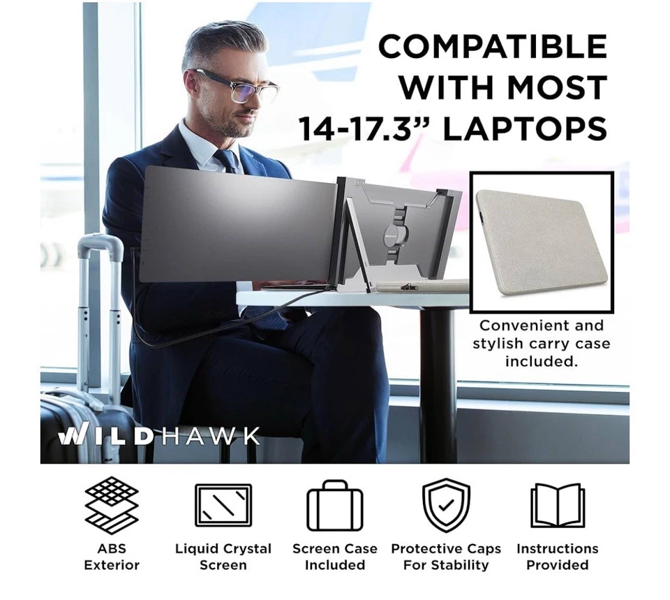 Hyangin S8 14" Dual Triple Monitor Laptop Screen Extender Portable Ultra Slim - Image 3 of 4