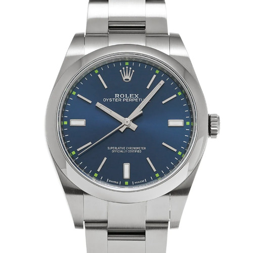 Rolex Oyster Perpetual 39 114300 39mm Stainless Steel Blue Wri...