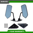 Racing Rearview Side Wing Mirrors Convex Glass Black 2Pcs Universal F1 Style Car