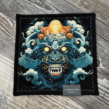 Blue Chinese Dragon Microfiber EDC Hank Everyday Carry Lens Cleaning Cloth