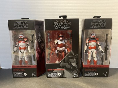 Star Wars Black Series Clone Commander Fox (not-reissue) + 2 Shock Troopers