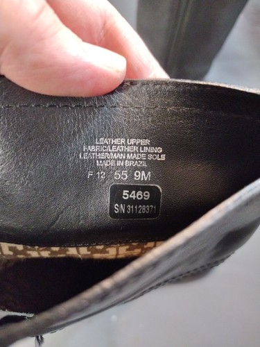 mismatched? Lesen Tory Burch Julian schwarze Reitstiefel aus genarbtem Leder Größe 9,5 M - Bild 9 von 24