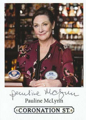 Pauline McLynn handsignierte Coronation Street Cast Karte Maggie Driscoll