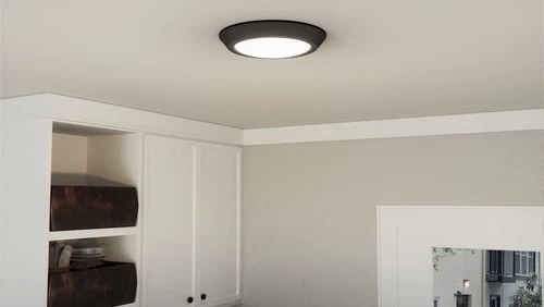 Quoizel VRG1612 Verge 12"W LED Flush Mount Ceiling Fixture - Nickel - Picture 2 of 12