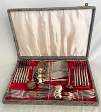 Mid Century Silver Plated Canteen of Cutlery - 65 Pc Cutlery Set Solingen German