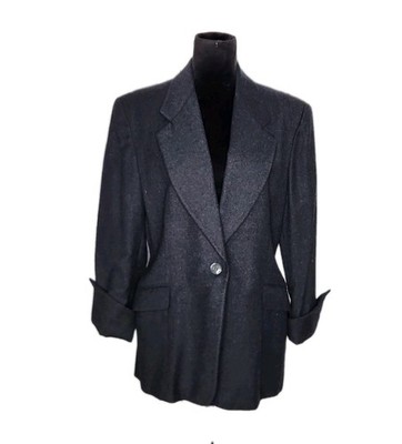 Gianfranco Ferre Gray Wool Short Coat One Button Women's Size 46 Italy Designer