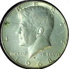 1968 D KENNEDY HALF DOLLAR - 40% SILVER - HIGHER GRADE - H$K 015