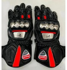 DUCATI MOTORBIKE GLOVES BLACK ARMOURED MOTORCYCLE COWHIDE LEATHER BIKE GLOVES