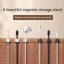 Magnetic Cable Organizer 6 Clips Wall Mount Cord Holder for Desk Wire Management