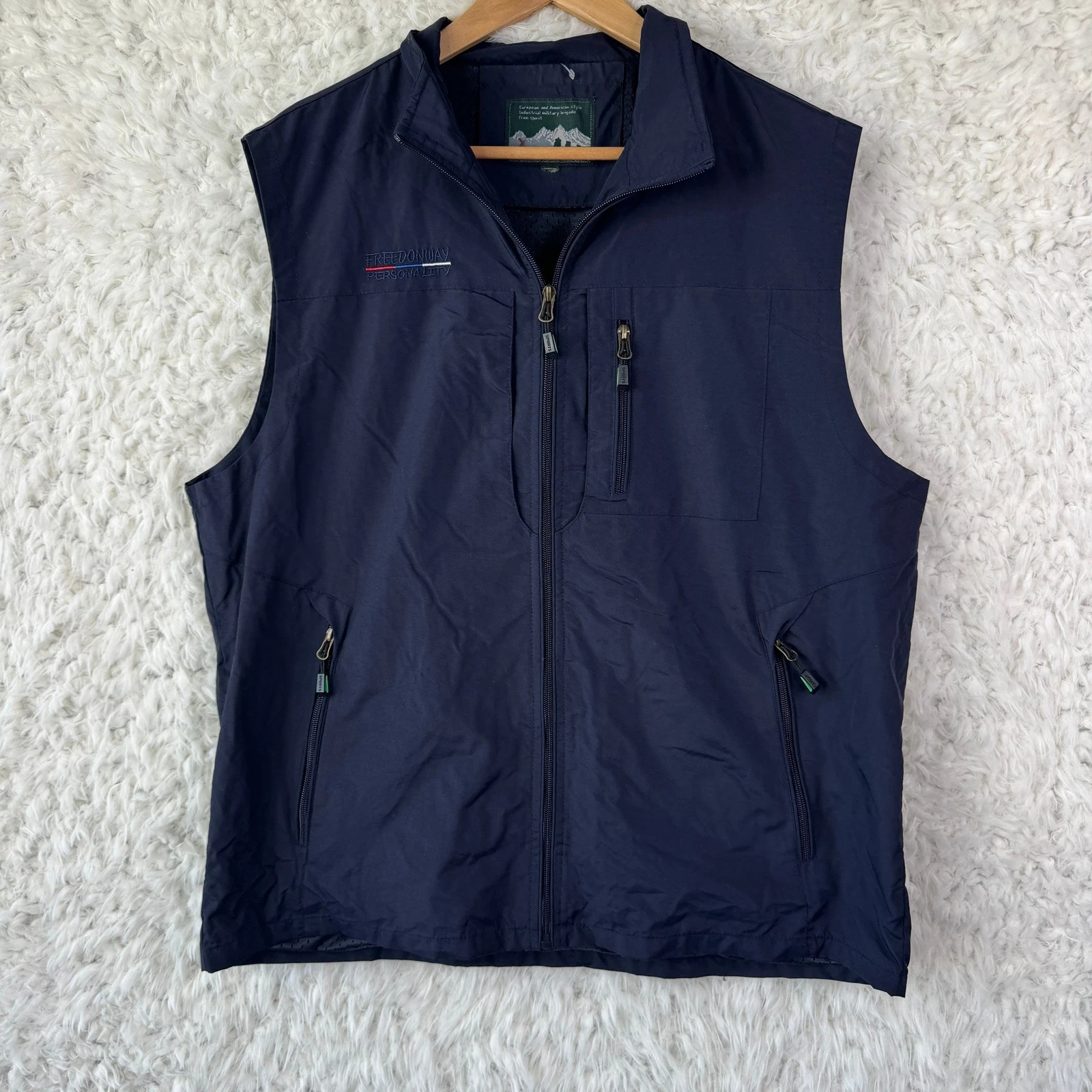 Freedom Way Nylon Utility Vest XXL Navy Blue Gorpcore Tactical Outdoor Vest