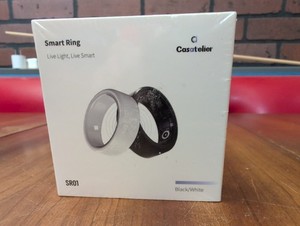 Smart Ring Heath/Intelligent w/Charger Ceramic White Size 8 SR01 CASATELIER NEW