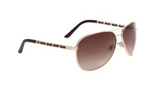 Aviator Sunglasses, Dark Lens, Black, Gold Frame, New with Tags