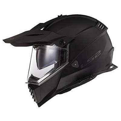 LS2 Helmets Blaze Solid Adventure Motorcycle Helmet W/ SunShield Matte Black S