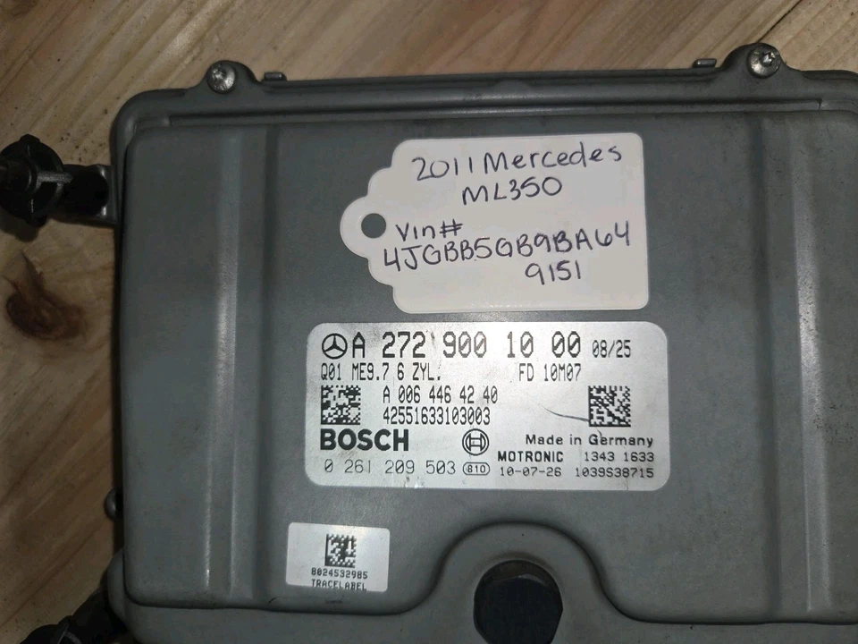 Módulo de control informático Mercedes Benz ML350 2011 ECM motor ECU PCM A2729001000 Foto 2 de 4