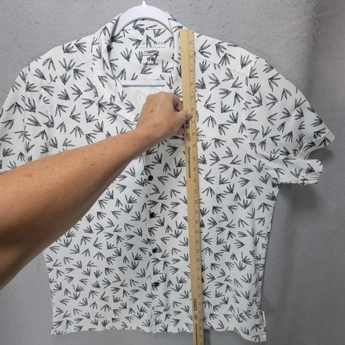 Camicia Stone Rose uomo XL colletto bottoni bianca hi tech dresswear ufficio hawaiano - Foto 14 di 16