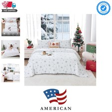 Snowflakes Christmas Comforter Queen, Snow White Warm Winter Comforter Sets F...