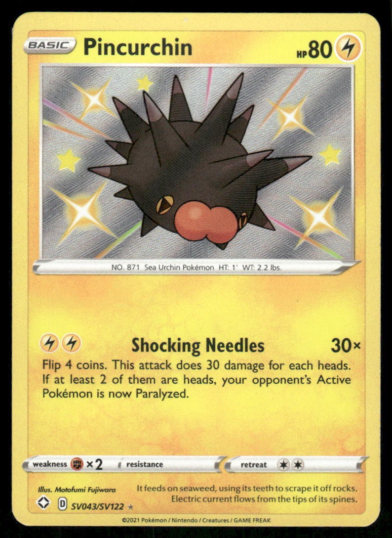 Pincurchin SV043/SV122 - Shining Fates Shiny Vault - Holo Shiny Rare NM