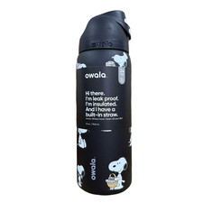 Snoopy Owala 32oz Black Water Bottle Stainless Steel Exclusive Edition