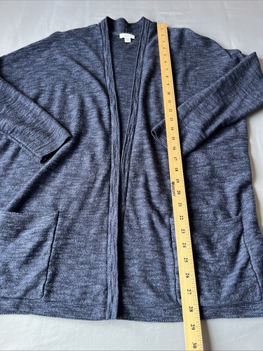 J.Jill Women’s Open Front Cardigan Dark Blue 3/4 Sleeves Office Work - Picture 10 of 12