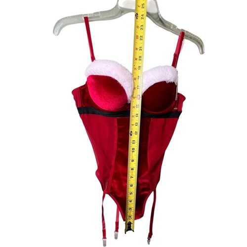 Spree Intimates Bodysuit Womens Medium Santa's Helper Faux Fur Lingerie Costume - Picture 5 of 12