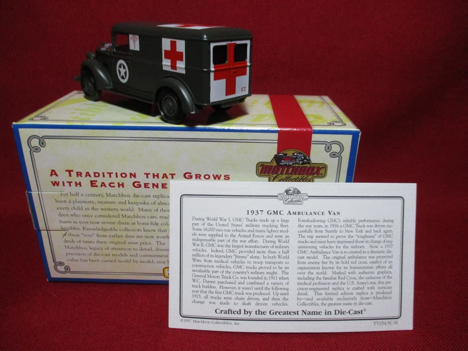1:43 1937 GMC Ambulance Van US Army Military Matchbox Models of Yesteryear MIB - Image 2 of 4