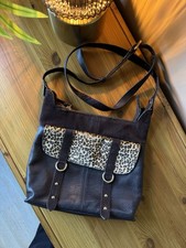 Next Brown Leather Leopard Print Side Shoulder Bag