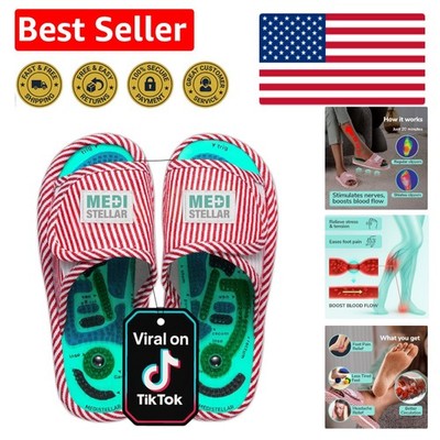 Acupressure Massage Slippers for Plantar Fasciitis Relief   Red Comfort Sandals
