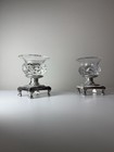 Antique French Empire 1819-1838 .95 Silver Mounted Cut Crystal Salt Cellars Pair — photo 1