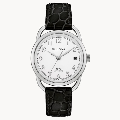 Bulova Women's Automatic Commodore Date Window Black Leather Watch 34MM 96M152 Bulova Women's Automatic Commodore Date Window Black Leather Watch 34MM 96M152