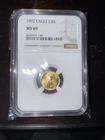 1992 1/10th Ounce Gold Eagle NGC Graded MS69 Brown Label. Great Year