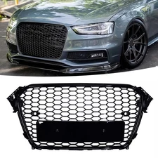 HONEYCOMB SPORT MESH RS4 STYLE HEX GRILLE GRILL BLACK FOR 13-16 AUDI A4/S4 B8.5