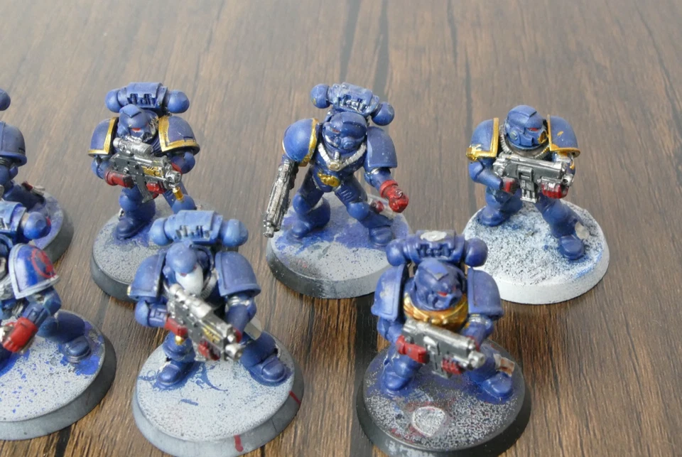 Warhammer 40k Space Marines Crimson Fists Tactical Squad (Lot of 10) Painted - Image 4 of 4