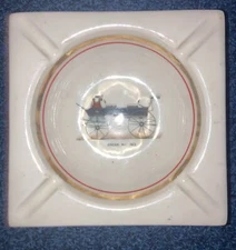 Vintage Harkerware Ashtray  Porcelain 5 .5 x 5.5 .  Perfect condition