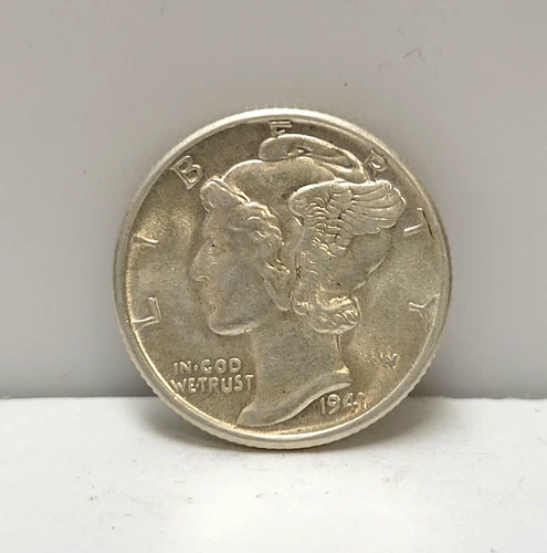 1941-D Mercury Dime Full Bands Ungraded Uncertified