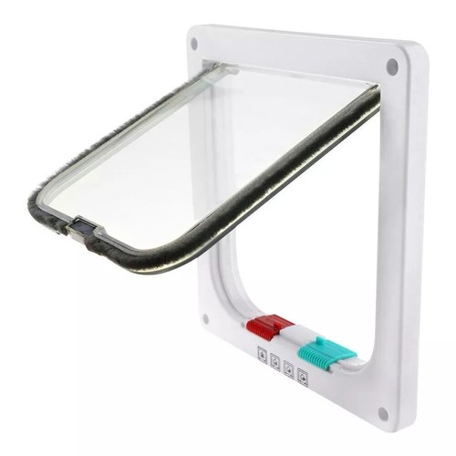 4 Way Pet Door Cat Puppy Dog Magnetic Lock Lockable Flap Door Frame Magnetic ABS - Picture 14 of 27